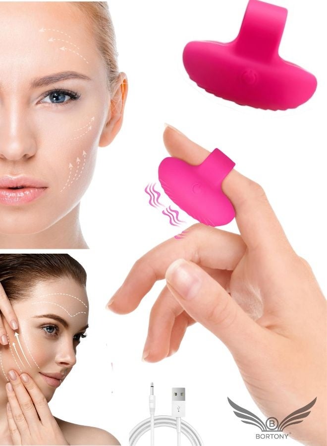 BORTONY Mini Massager Ring Facial and Eye Massager, USB Rechargeable Fingertip Face Massager, Portable Wireless Anti-Aging Massage Ball for Dark Circles and Puffiness - Image 1